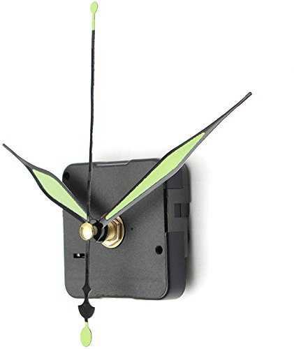 CABLEPELADO Leises Quarz-Uhrwerk, Reparaturset für Uhren, 3D-Uhr, Uhrgriffe, Uhrwerk, Minutenzeiger 95 mm, Stundenzeiger 65 mm, Grün