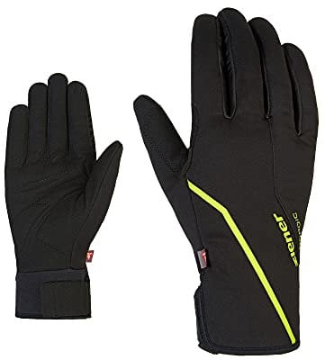 Ziener Herren ULTIMO Langlauf/Nordic/Crosscountry-Handschuhe | Primaloft Winddicht Soft-Shell, black.lime, 10,5
