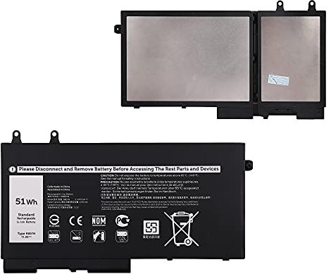 E-yiiviil Batterie de rechange R8D7N W8GMW compatible avec Dell Precision 3540 3550 Latitude 5400 5410 5500