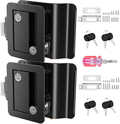 RISTOW 2er-Pack verbesserte RV-Türschlösser für Reiseanhänger mit Paddel-Riegel, Camper-Türriegel, Ersatz-Set für Anhängertür, Wohnmobil, Pferdeanhänger, Frachttransporter