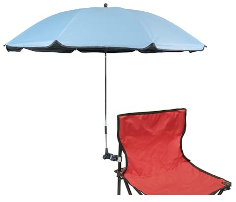 STARRY CITY Ombrellone per sedia con morsetto regolabile, con clip per ombrello per sedie da terrazza, sedie da spiaggia, sedie a rotelle, carrello da golf (azzurro)