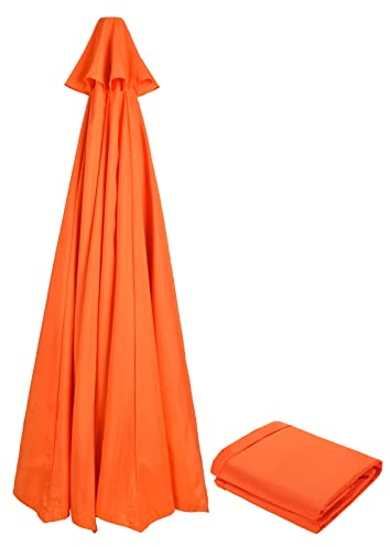 Toldo redondo de repuesto para sombrilla de patio de 3 m para 6 varillas para exteriores, toldo de repuesto para sombrilla de exterior, solo toldo, naranja, 6 Ribs