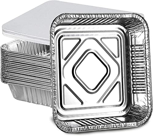 Matangi Plus [𝟐𝟒 𝐏𝐚𝐜𝐤] Extra Large Aluminium Foil Food Containers Trays with Lids (No.9) Catering Trays, Takeaway Foil Food Containers for Cooking Food Storage BBQ, Roasting Baking Broiling