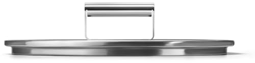 Smeg, Coperchio Piatto CKFL2601 in Vetro Temperato, Diametro 26 cm, Manico in Acciaio Inossidabile, Sfiato Vapore, Compatibile con Prodotti Cookware, 27,5x27,5x5,7 cm