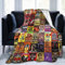 NNOVAT Rock Band Collage Flanelldecke, leicht, gemütlich,Bettdecken, weiche Überwurfdecke, für Couch, Sofa, geeignet für alle Jahreszeiten, 50 x 40