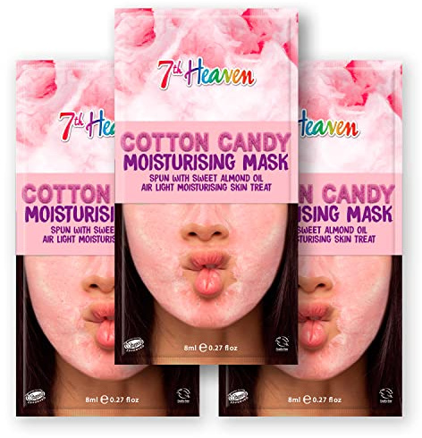 7th Heaven Cotton Candy Cream 8ml Face Mask Set with Vitamins - 7th Heaven | Salicylic Acid, Vitamin C, Hyaluronic Acid, Tea Tree, Vitamin E, rejuvenates skin, brightens complexion, hydrates deeply