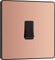 BG Electrical Single Wall Light Switch, 2 Way, Screwless Front Plate, Round Edges, Evolve, Polished Copper, 20A, 16AX, PCDCP12B
