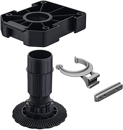 Gedotec Schrankfüße Möbelfüße | AXILO 78 | Höhe 60 mm höhenverstellbar | 4 Stück Verstell-füße für Möbel | Schrankbeine schwarz aus Kunststoff | Möbelfuss Komplett Set | Füße für Schränke