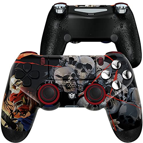 HEXGAMING SPIKE - 2 pulsanti posteriori, levette intercambiabili e trigger, compatibile con controller ps4 Pro con pagaie, fantasma di samurai