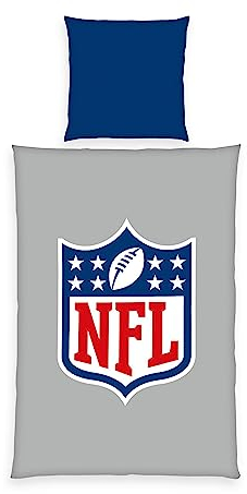 Herding Bettwäsche-Set NFL, Kopfkissenbezug 70 x 90 cm, Bettbezug 140 x 200 cm, Mit leichtläufigem Reißverschluss, Baumwolle/Renforcé