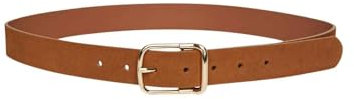 PIECES Women's Pcfussa Leather Jeans Belt, Cognac/Detail:Gold, 95