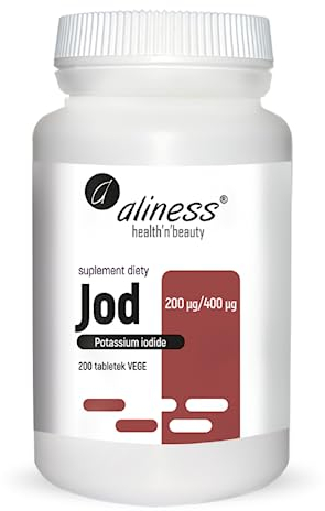 Aliness Jod 200 µg / 400 µg, Kaliumjodid, Schilddrüse, Nahrungsergänzungsmittel, 200 tabletten
