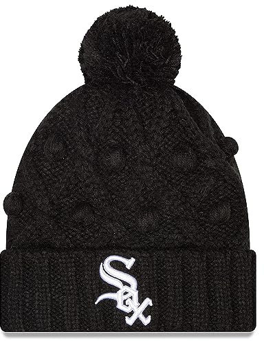 New Era Damen Chicago White Sox Toasty Knit Cuffed Beanie Hat, Schwarz, Einheitsgröße