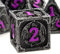 Haxtec Metall DND Würfel Set Schwarz Lila Drachen Muster D&D Würfel Set mit Leder Würfel Tasche Metall Polyederwürfel für Dungeons und Drachen TTRPG Geschenke.