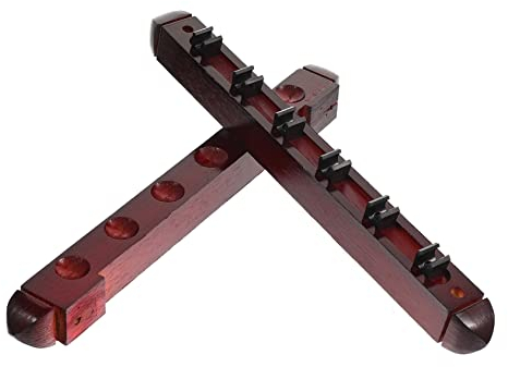 Sosoport 4 Sätze An Der Wand Montierte Queue-Racks Queue-Loch-Racks Billard-Queue-ständer Pool-Stick-Halter Wandregal Aus Mit Clips Billardtisch-Queue-ständer Lochrahmen Metall Hölzern