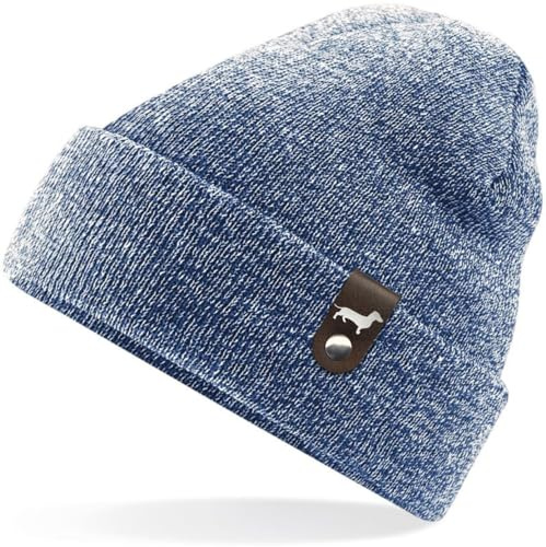 siviwonder Dackel Mütze mit Patch Teckel Gassi Beanie Strickmütze Witzig Spruch Warm Herren Damen Herbst Hund