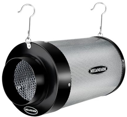 MELONFARM 15,2 cm Luft-Kohlefilter, Geruchskontrolle mit Australien Virgin Holzkohle, Geruchsentfernung, Kohlefilter für Wachstumszelt, Inline-Ventilator, Hydrokultur, Vorfilter inklusive, isolierter