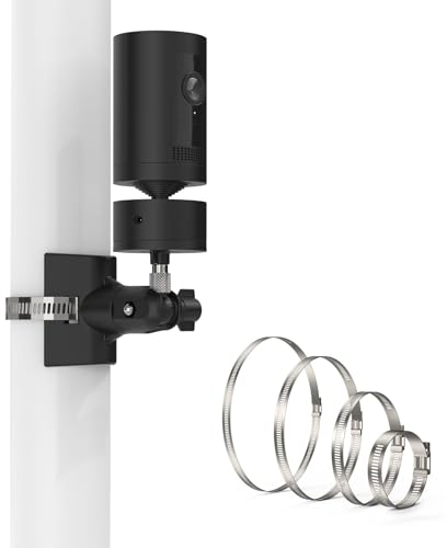 TIUIHU Camera Mount Pipe Mounting Bracket for Stick Up Cam/Pro/Battery with Pan-Tilt, R ing Indoor Camera, Spotlight Cam, Spotlight Camera Plus/Pro Surveillance Camera & Solar Panel (Black)