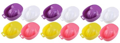 POPETPOP 6pcs Nail Art Soak Bowl Manicure Care Tray Polish Remover for Gel Nail Care for French Manicure and Gel Polish Removal Random Color