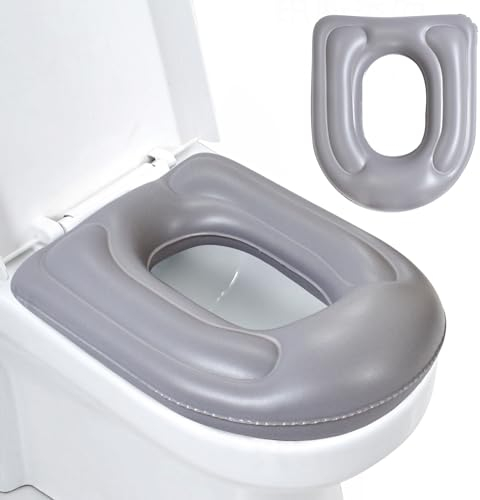 SUNOYA Cuscino gonfiabile per WC con ventosa, copriwater regolabile in altezza, impermeabile, per anziani, adulti disabili