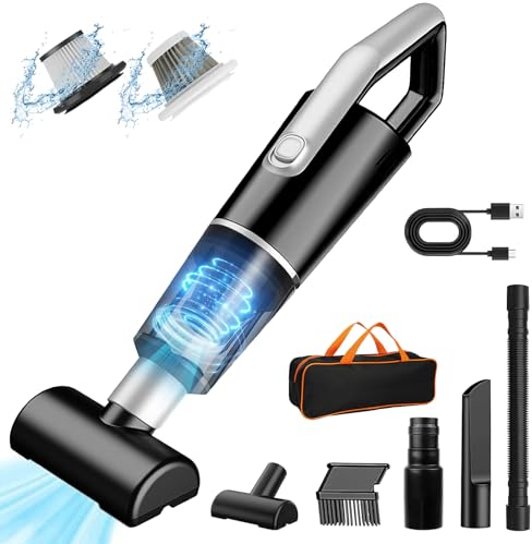 ProChosen Handheld Vacuum Cleaner, Car Vacuum Cleaner Car Hoover Cordless with Powerful 9000PA Suction, Mini Portable Rechargeable Hand Held Vacuum Cordless for Car/Home/Pet/Office