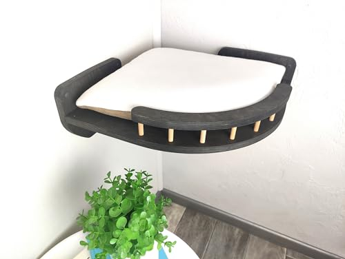 RshPets® Meubles muraux pour chat - Lit d'angle pour chat - Mur d'escalade pour chat - Meubles muraux pour chat - Éléments muraux pour chat - Kit mur d'escalade pour chat (couleur foncée)