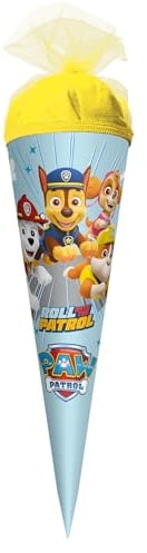 ROTH Schultüte klein Paw Patrol 22 cm - rund, Tüllverschluss - Zuckertüte Paw Patrol Schulanfang