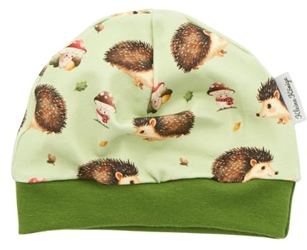 Kleine Könige Mütze Beanie · Pilze Igel Ignaz, grün · 86/92
