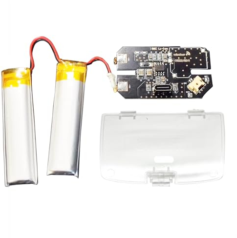 Valley Of The Sun Modded für GBC Typ-C Dual wiederaufladbare Batterie Pack Mod Kit, 1200mAh, USB-C Ladeanschluss, 2 Li-Ionen Batterien, transparente Abdeckung, Gameboy Color Handheld Konsole