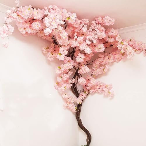 Sakura Tree - Árbol de cerezo artificial para eventos, fiestas en interiores y exteriores, enredaderas falsas, cifrado de flores falsas, planta artificial