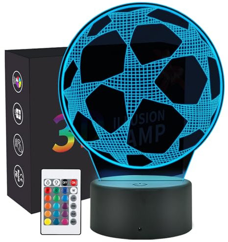 Shenjia fussball geschenke jungen16 Farben LED Acryl RGB Touch fussball Nachtlicht Kinder, Fußball Spielzeug für Jungen, fussball Geschenke für Jungen 9-12