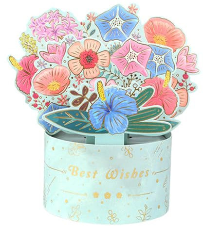 scicent Geburtstagskarten Pop up Karte mit Blumen 3D Blumenkarte Grußkarte für Geburtstag Danke Jahrestag Muttertag Glückwunschkarte Kreative Geburtstagsgeschenk für Familie und Freunden - 29907