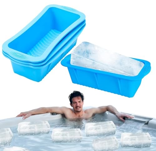 4 Pcs Silicone-Reusable-Coolers Foldable Large Ice Cube Tray - Easy Release Silicone Trays, Big Ice Cube Molds for Freezer, Make 4.5 lbs of Ice Cubes for Ice Bath Tub, Cold Plunges