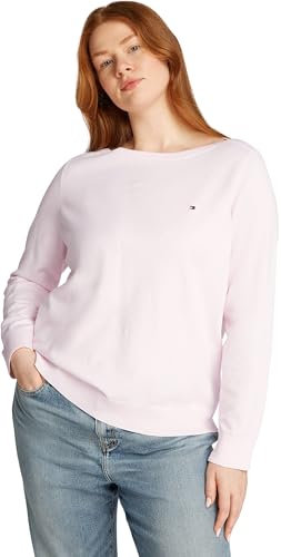 Tommy Hilfiger Donna Pullover Jersey Stitch con Scollo a Barca, Rosa (Light Pink), 58