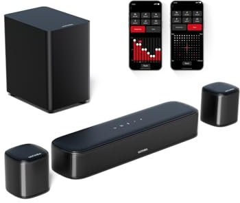ULTIMEA 5.1ch Soundbar Con App Controllo, Impianto Surround Virtuale per TV, Bluetooth Con Impianto Audio Home Theater, Subwoofer e 2 Altoparlanti Surround, Aura A30