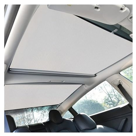 Car Sunshades Shield Retractable Sunshade For Tesla 2021 2022 For Model 3 Y Skylight Sunshade Heat Insulation Front Rear Sunroof Skylight Blind Sun Visor Window Sunshades(3 front rear)