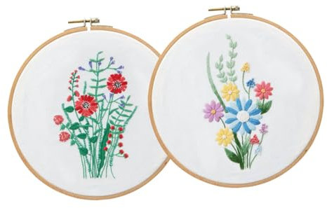 Tofficu 2satz Stickerei Zubehörset Teiliges Kit Mit Nadeln Fäden Für Anfänger Für Kreative Projekte Und Gemeinsames Basteln Mit Freunden Und Familie