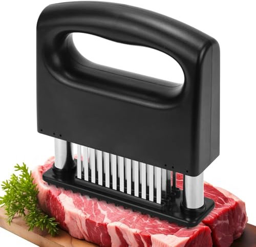 Riavzau Meat Tenderizer Tool, Meat Tenderizer Stapler with 48 Stainless Steel Ultra Sharp Needle Blades, Compact Cooking Tool for Kitchen Tenderizing Beef Chicken Turkey Steak Veal Pork