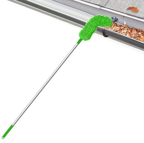 Telescopic Gutter Cleaning Brush, 8.2FT Extendable Roof Gutter Cleaner Equipment, Gutter Cleaning Brush Roofing Tool For Cleaning Leaves Window Gutter Hanging Light Spider Web (250cm)