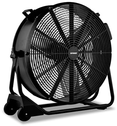 XPower FD-630D Variable Speed Enclosed Brushless DC Motor High Velocity 24” Drum Fan