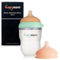 Happymami, Set biberon anti-colique personnalisé en silicone + tétine, design anatomique, avec tétine extra, sans BPA (Turquoise 250ml)