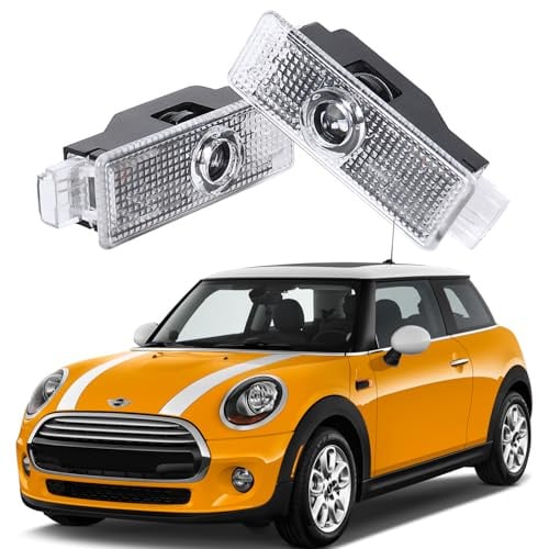 AutoQi Passend für MINI LED Logo Projektor Einstiegsbeleuchtung Laser Türlicht, 2 Stk (MiNi mit Kreis)