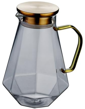 VERDANVERSE Pichet Verre Capacité Carafe à Thé Verre Borosilicaté Haute Résistance Distributeur Boisson Froid et Chaud pour Maison et Portable avec Couvercle pour Jus et Eau