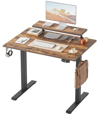 Klicelor Eletric Height Adjustable Desk, Movable Monitorstand, 100x60cm