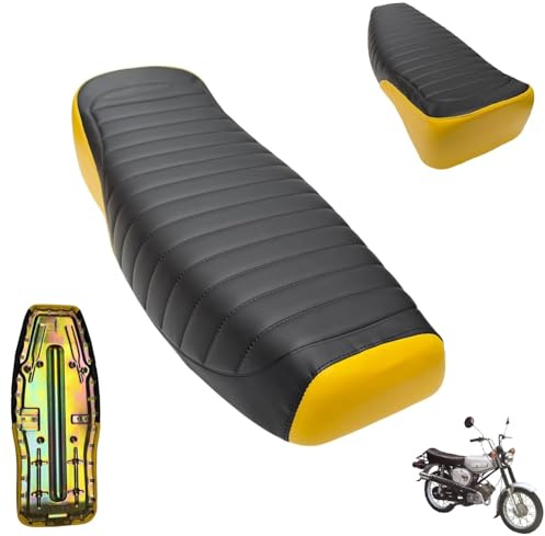 SITZBANK SATTEL MOPED (2-Sitzer) IN SCHWARZ - GELB für SIMSON S50 / S51 / S60 / S70 / ENDURO FAHRZEIGE - STRUKTURIERT