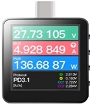 Tsophreniq PD USB Tester di tensione e corrente Strumento di misurazione Ottimizza l'efficienza di ricarica e monitora l'utilizzo Meter portatile PD USB & Tester Misurazione di archiviazione offline