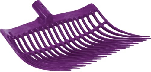 HORIZONT Forchetta Svedese, Viola, in plastica Resistente, Larghezza 40 cm, 18 Denti, forcone per Cavallo, Cortile e stalla, forchetta per Letame Senza Gambo, forchetta da Letame