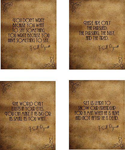 Gabrielle 's Choice f. Scott Fitzgerald Kunstdruck Zitat – Vier 8 x 10 Kunstdruck gerahmt Set
