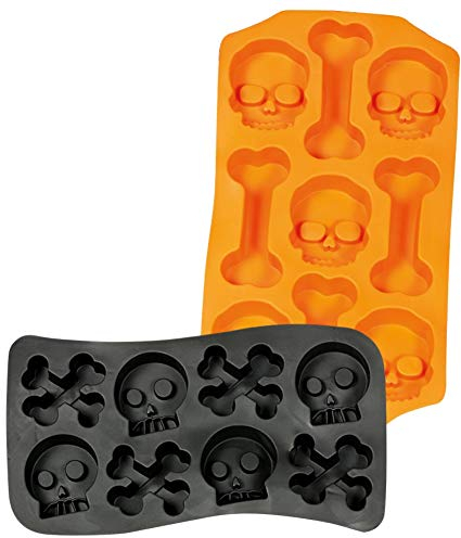 1 Ice Cube Mould Tray Assorted Skull and Crossbones Halloween Party Decoration