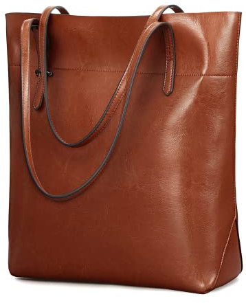 Kattee Vintage Women Leather Tote Bag for Ladies with Roomy Strcture, Stylish Shoulder Work Bag Purse, Women Handbag, Large Tote Shoulder Bag